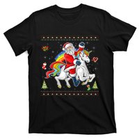 Santa Riding Unicorn Merry Christmas Xmas Sweater Ugly T-Shirt