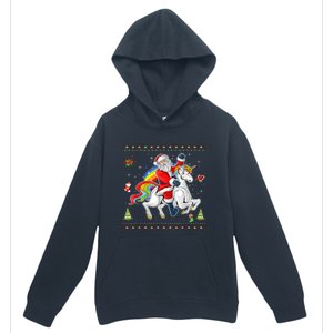 Santa Riding Unicorn Merry Christmas Xmas Sweater Ugly Urban Pullover Hoodie