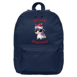 Skibid.I Rizzmas Unicorn Funny Gen Alpha Slang Christmas Rizz 16 in Basic Backpack