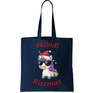 Skibid.I Rizzmas Unicorn Funny Gen Alpha Slang Christmas Rizz Tote Bag