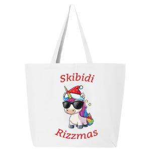 Skibid.I Rizzmas Unicorn Funny Gen Alpha Slang Christmas Rizz 25L Jumbo Tote