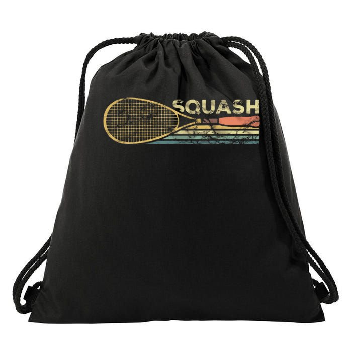 Squash Racket Vintage Squash Lover Funny Sports Enthusiast Drawstring Bag