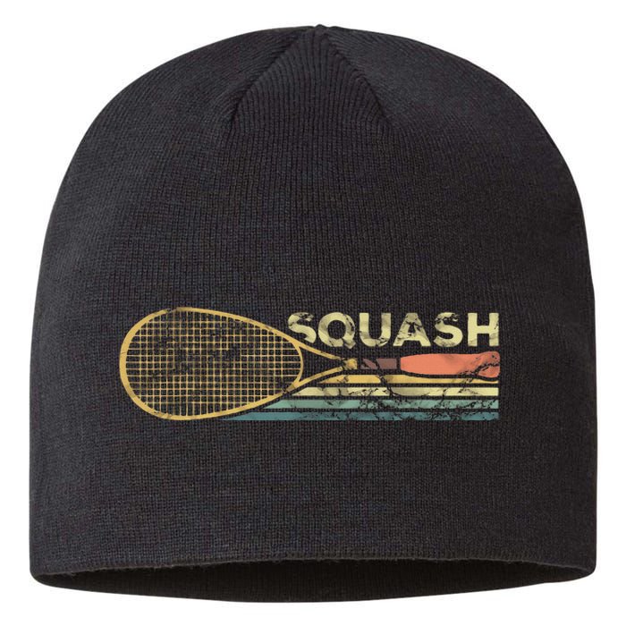 Squash Racket Vintage Squash Lover Funny Sports Enthusiast Sustainable Beanie