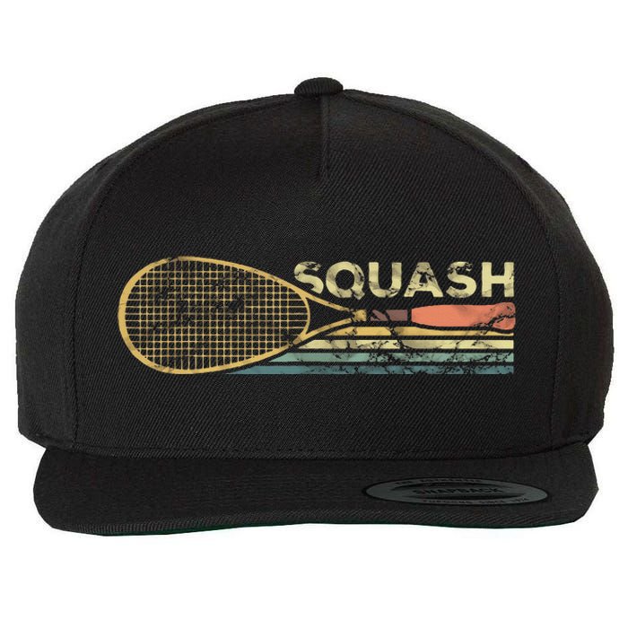 Squash Racket Vintage Squash Lover Funny Sports Enthusiast Wool Snapback Cap