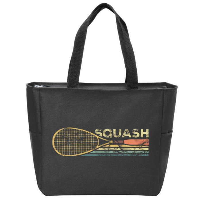 Squash Racket Vintage Squash Lover Funny Sports Enthusiast Zip Tote Bag