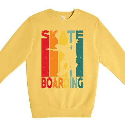 Skateboarder Retro Vintage Design Skateboarding Gift Premium Crewneck Sweatshirt