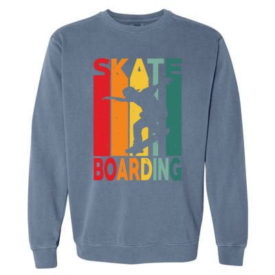 Skateboarder Retro Vintage Design Skateboarding Gift Garment-Dyed Sweatshirt