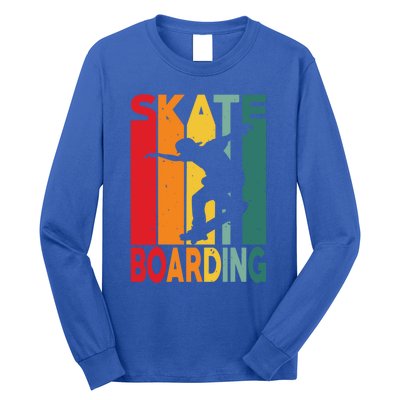 Skateboarder Retro Vintage Design Skateboarding Gift Long Sleeve Shirt