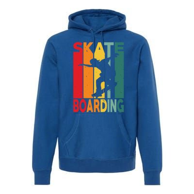 Skateboarder Retro Vintage Design Skateboarding Gift Premium Hoodie