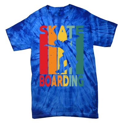 Skateboarder Retro Vintage Design Skateboarding Gift Tie-Dye T-Shirt