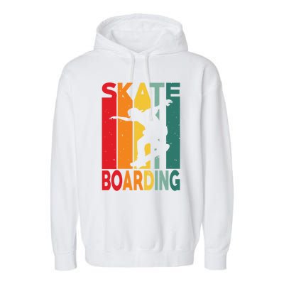 Skateboarder Retro Vintage Design Skateboarding Gift Garment-Dyed Fleece Hoodie