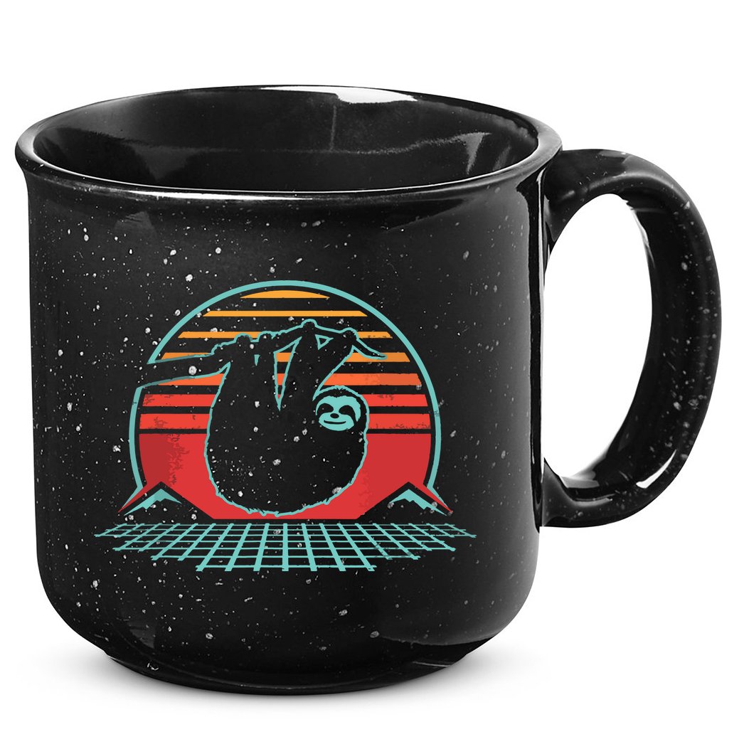 Sloth Retro Vintage 80s Style Zoologist Animal Lover Gift 15oz Campfire Ceramic Mug