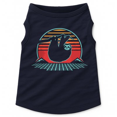 Sloth Retro Vintage 80s Style Zoologist Animal Lover Gift Doggie Tank