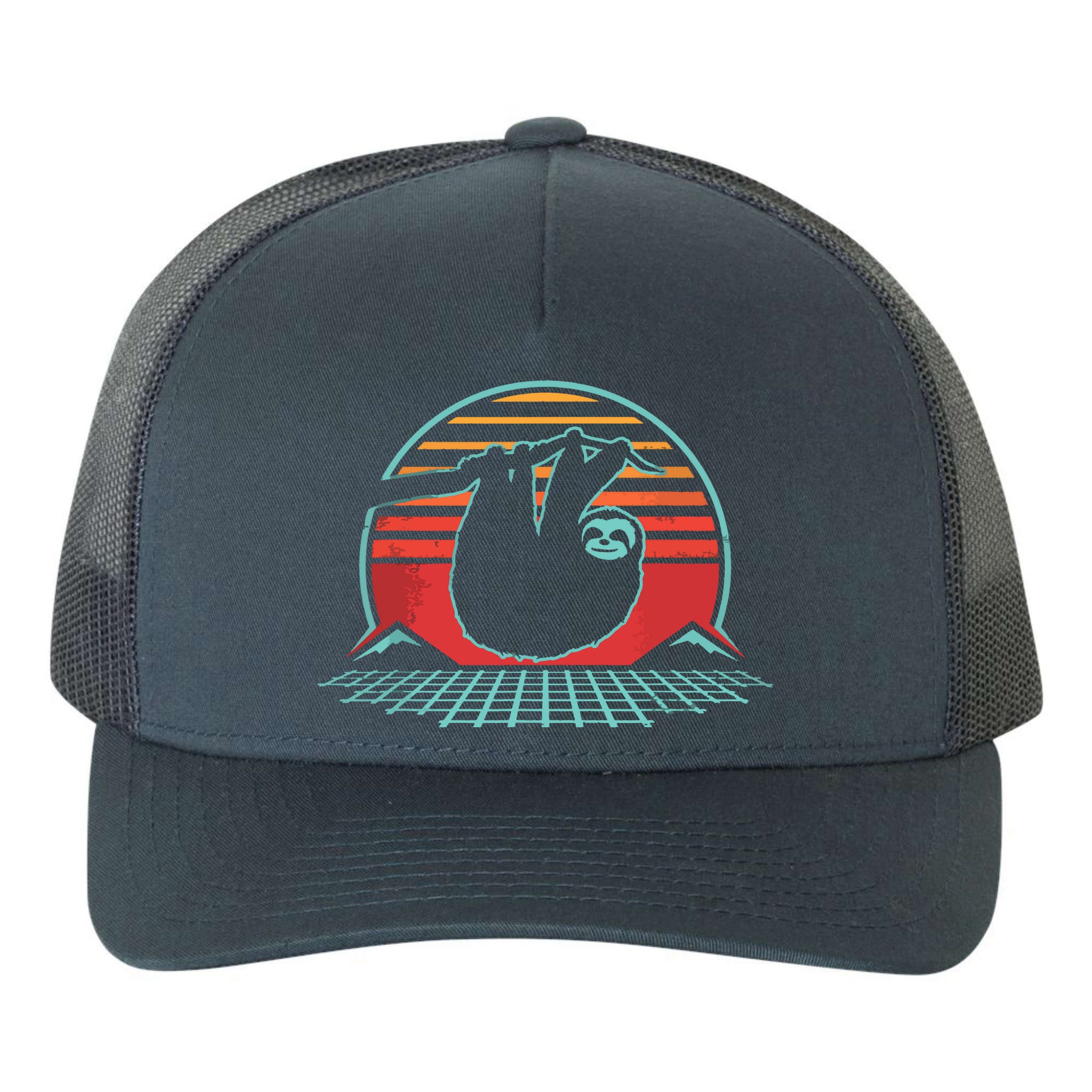 Sloth Retro Vintage 80s Style Zoologist Animal Lover Gift Yupoong Adult 5-Panel Trucker Hat