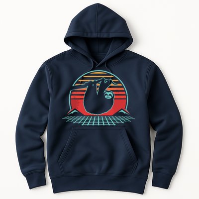 Sloth Retro Vintage 80s Style Zoologist Animal Lover Gift Hoodie