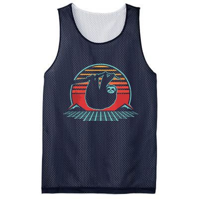 Sloth Retro Vintage 80s Style Zoologist Animal Lover Gift Mesh Reversible Basketball Jersey Tank