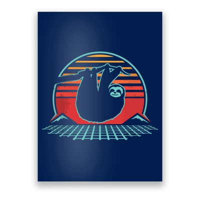 Sloth Retro Vintage 80s Style Zoologist Animal Lover Gift Poster