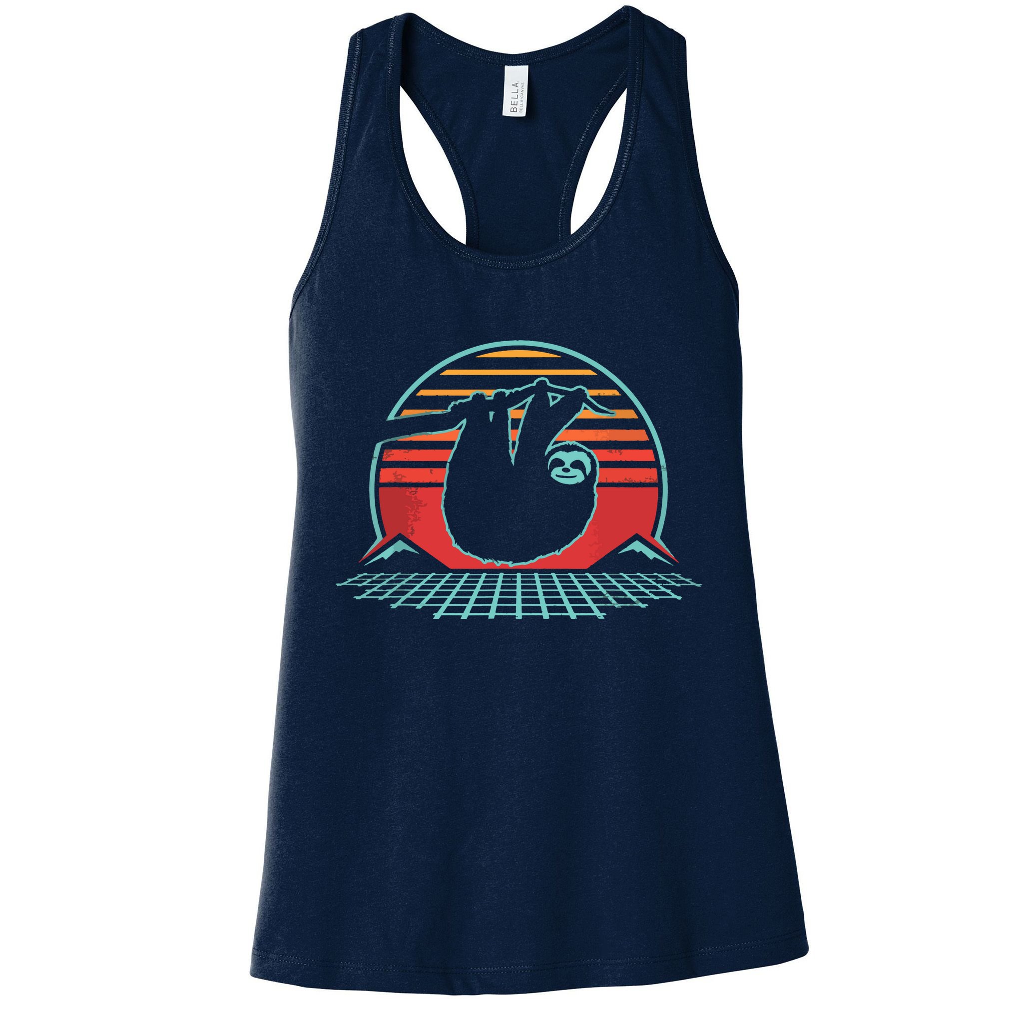 Sloth Retro Vintage 80s Style Zoologist Animal Lover Gift Womens Tank Top