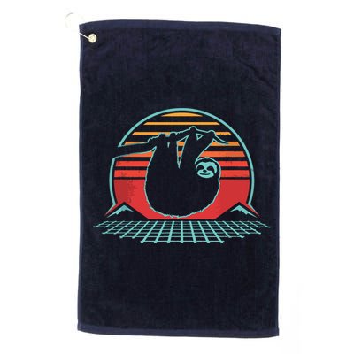 Sloth Retro Vintage 80s Style Zoologist Animal Lover Gift Golf Towel