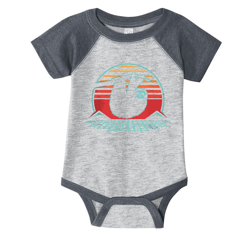 Sloth Retro Vintage 80s Style Zoologist Animal Lover Gift Infant Baby Jersey Bodysuit