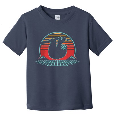 Sloth Retro Vintage 80s Style Zoologist Animal Lover Gift Toddler T-Shirt