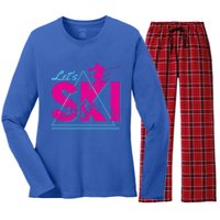 Ski Retro Vintage Winter Sports Skiing Skier Gift Cool Gift Women's Long Sleeve Flannel Pajama Set 