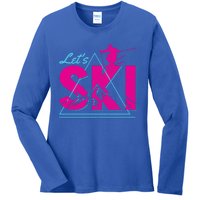 Ski Retro Vintage Winter Sports Skiing Skier Gift Cool Gift Ladies Long Sleeve Shirt