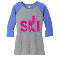 Ski Retro Vintage Winter Sports Skiing Skier Gift Cool Gift Women's Tri-Blend 3/4-Sleeve Raglan Shirt