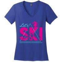 Ski Retro Vintage Winter Sports Skiing Skier Gift Cool Gift Women's V-Neck T-Shirt