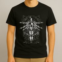 Scifi Robotic Vitruvian Man C.Y.B.E.R.P.U.N.K Illustration T-Shirt
