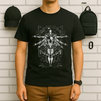 Scifi Robotic Vitruvian Man C.Y.B.E.R.P.U.N.K Illustration T-Shirt