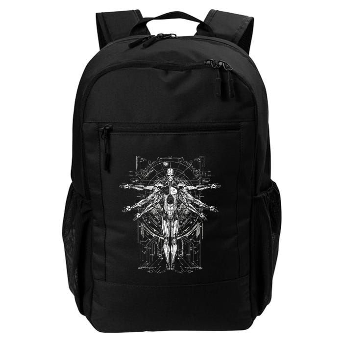 Scifi Robotic Vitruvian Man C.Y.B.E.R.P.U.N.K Illustration Daily Commute Backpack