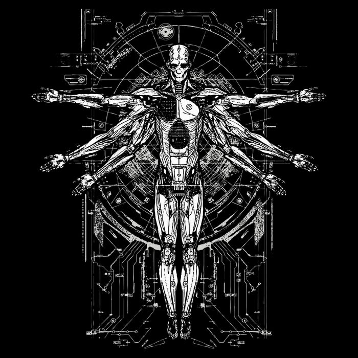 Scifi Robotic Vitruvian Man C.Y.B.E.R.P.U.N.K Illustration Daily Commute Backpack