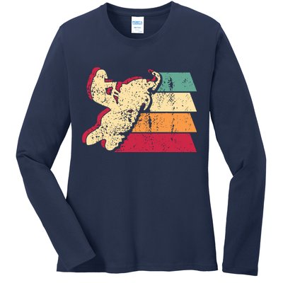 Snowmobiling Retro Vintage Ladies Long Sleeve Shirt