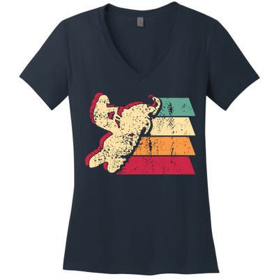 Snowmobiling Retro Vintage Women's V-Neck T-Shirt