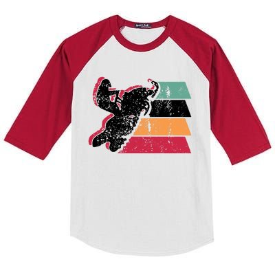 Snowmobiling Retro Vintage Kids Colorblock Raglan Jersey