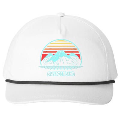 Switzerland Retro Vintage 80s Style Snapback Five-Panel Rope Hat