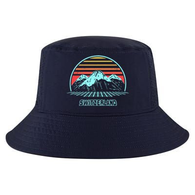 Switzerland Retro Vintage 80s Style Cool Comfort Performance Bucket Hat