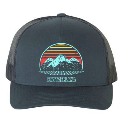 Switzerland Retro Vintage 80s Style Yupoong Adult 5-Panel Trucker Hat