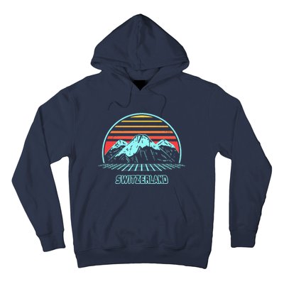 Switzerland Retro Vintage 80s Style Hoodie