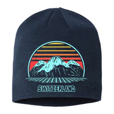 Switzerland Retro Vintage 80s Style Sustainable Beanie