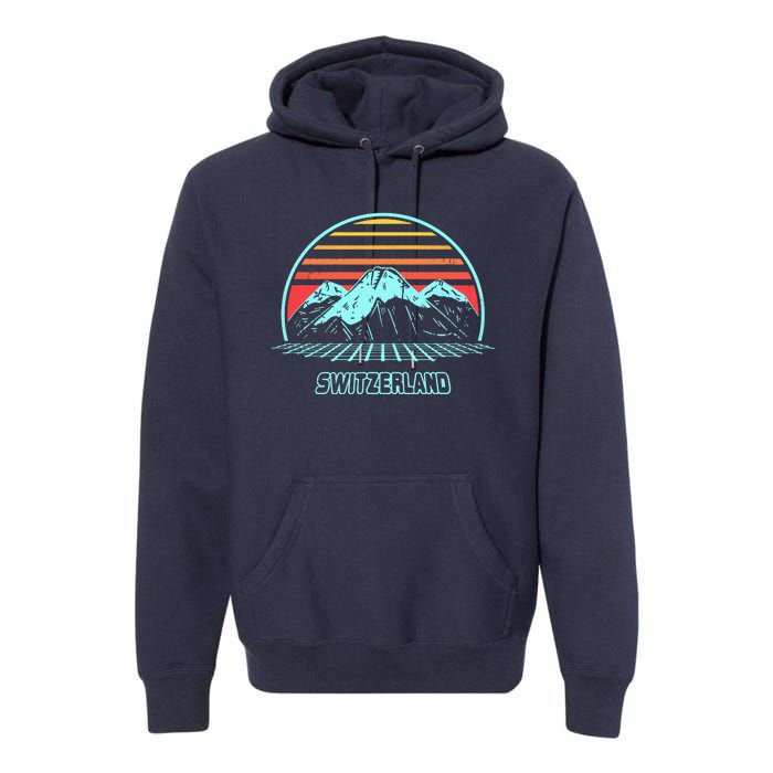 Switzerland Retro Vintage 80s Style Premium Hoodie