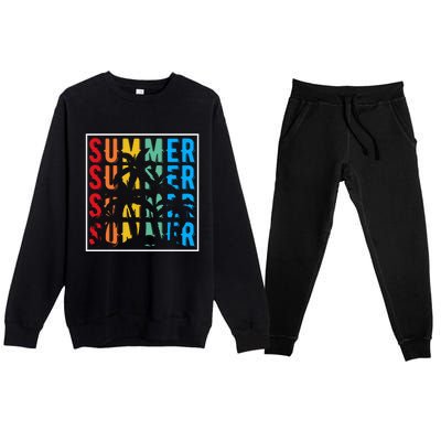 Summer Retro Vintage Premium Crewneck Sweatsuit Set