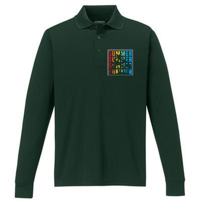 Summer Retro Vintage Performance Long Sleeve Polo