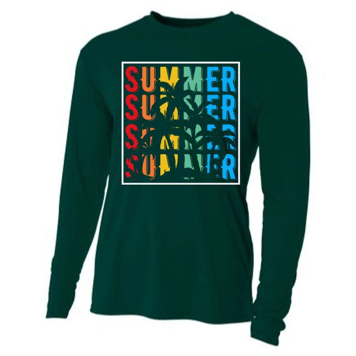 Summer Retro Vintage Cooling Performance Long Sleeve Crew