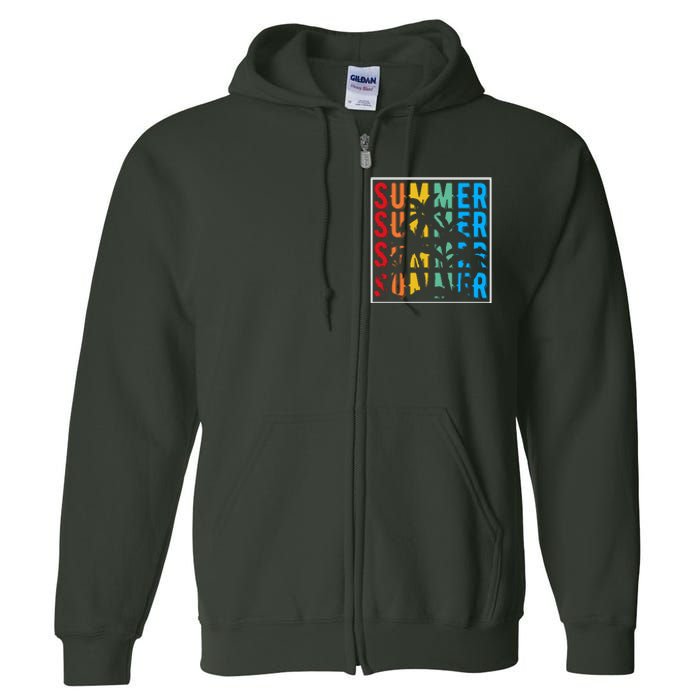 Summer Retro Vintage Full Zip Hoodie