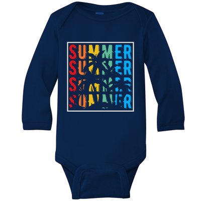 Summer Retro Vintage Baby Long Sleeve Bodysuit