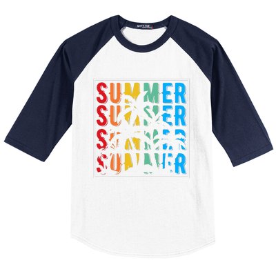 Summer Retro Vintage Baseball Sleeve Shirt