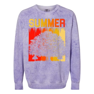 Summer Retro Vintage Colorblast Crewneck Sweatshirt