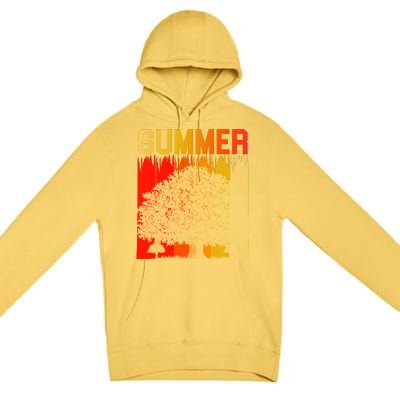 Summer Retro Vintage Premium Pullover Hoodie